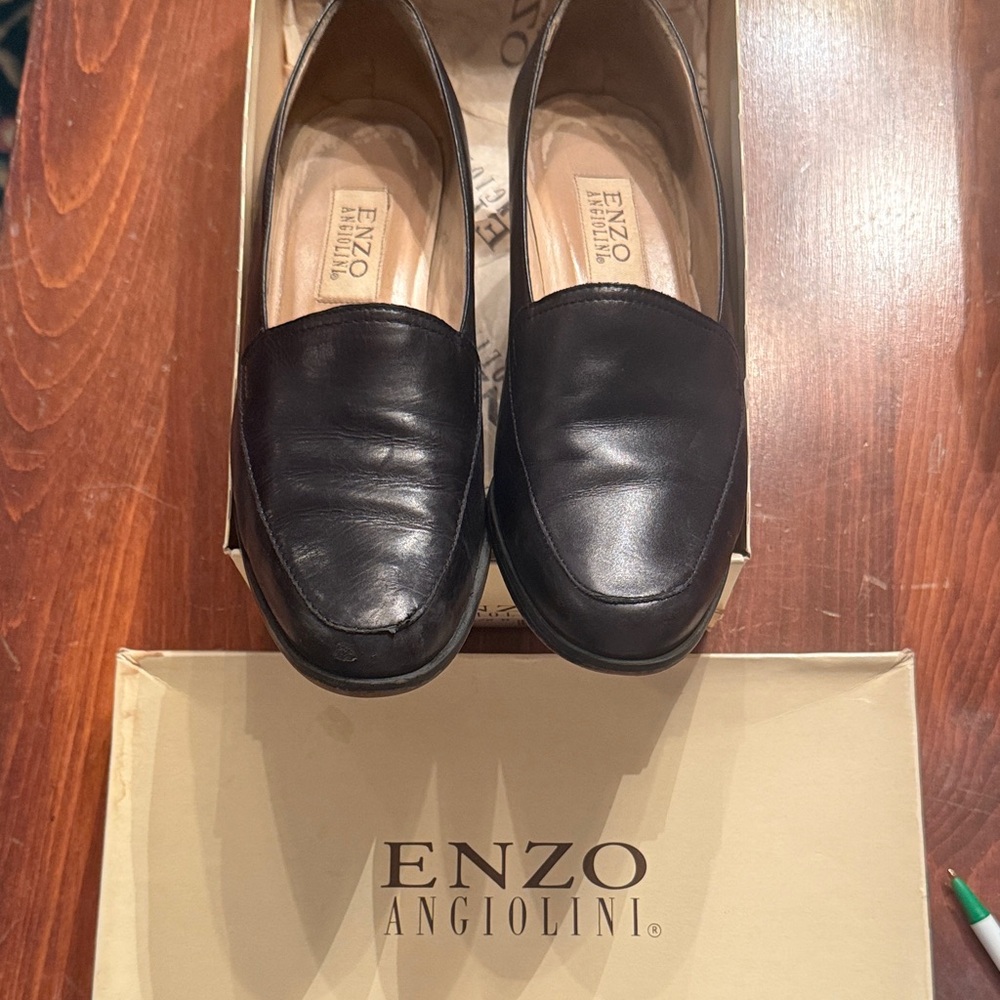 Enzo Angiolini Black Leather Heels